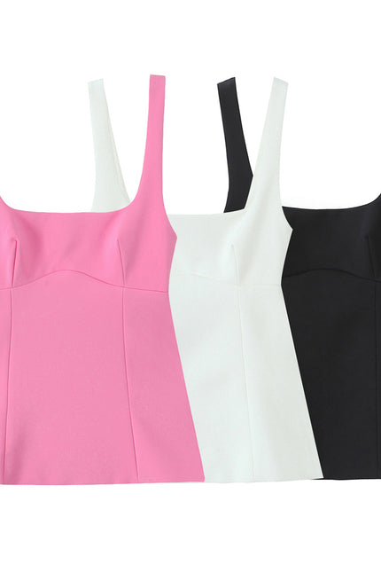 3 Colorway Back Hollow Out Bow Tie Spaghetti Strap Casual Fashion Women's tank Tops