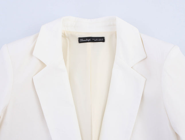 2 Colorway Single Button Solid Color Long Sleeve Notched Collar Casual Fashion blazer Jacket for Women