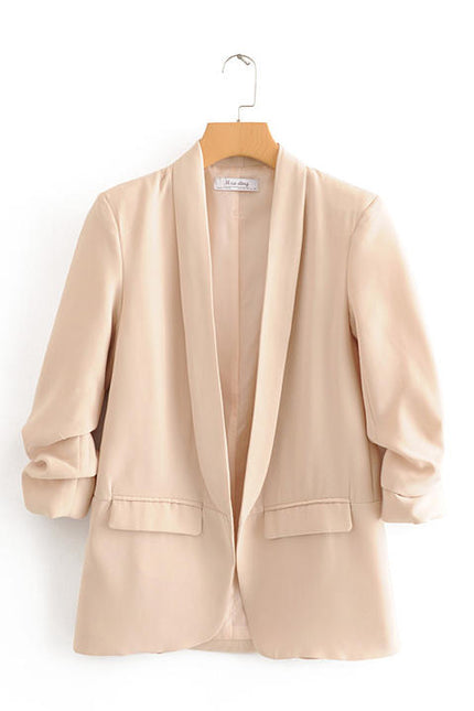 12 Colorway Candy Color Open Stitch Long Sleeve Casual Fashion Women Blazer