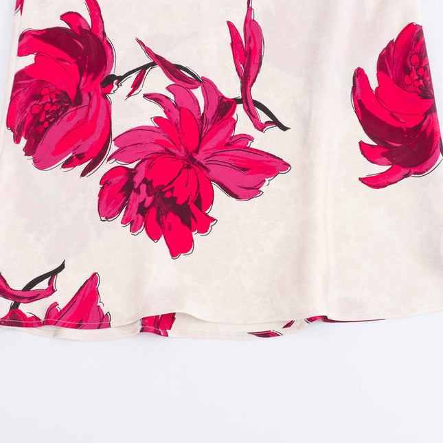 Floral Print Multi Color Shoulder Strap Sleeveless Casual Fashion Summer Dress for Women
