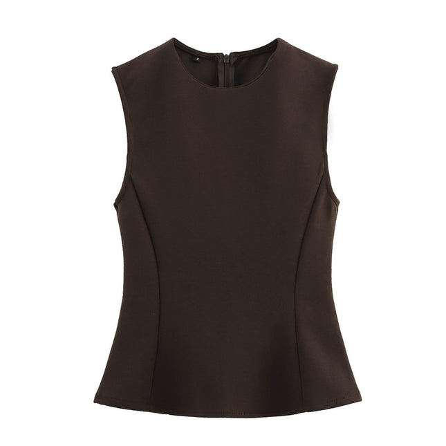2 Colorway Solid Color Zipper Fly Hot Sale Casual Fashion Vest Waistcoat for Women