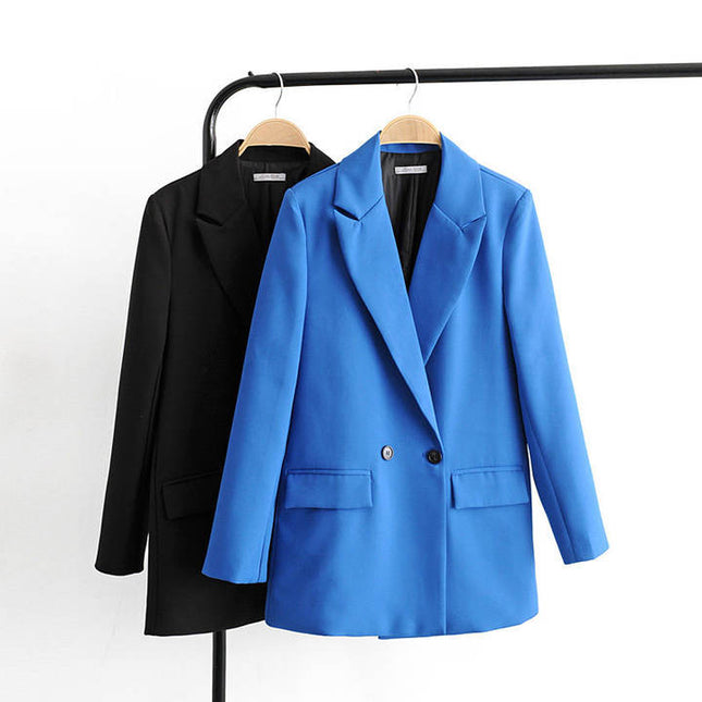 Wholesale Women Ladies Woman 12 Colors Coat Blazers Jacket Blue Femeninos Casual Stylish