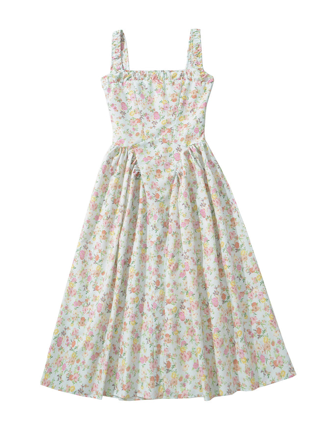 2 Colorway Floral Print Shoulder Strap Hot Sale Casual Fashion Summer Long slip Dress for Women
