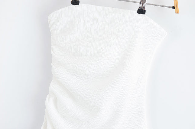 3 Colorway Asymmetrical Design Solid Color Strapless Casual Fashion Women's tank Top