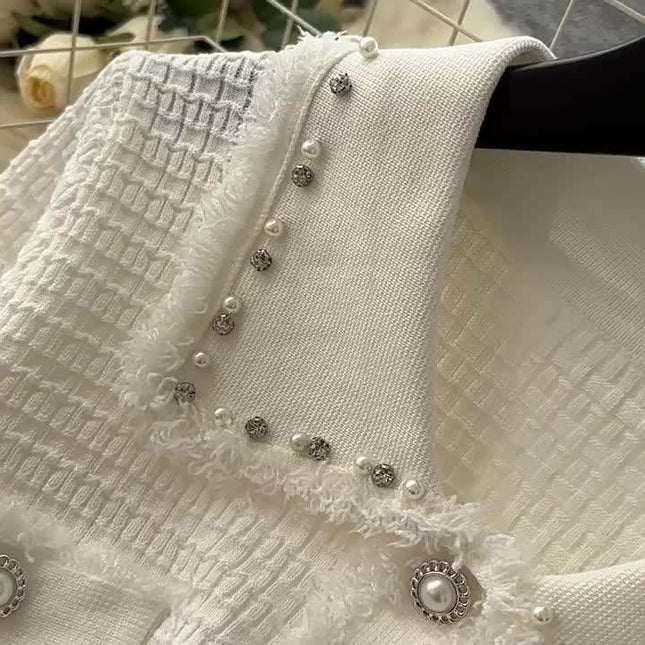 Boutique Sexy V-neck Knitted Dress Summer Dress Women's Casual Elegant Short Sleeved Button Knitted Dress