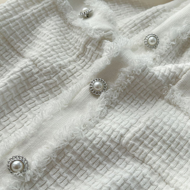 Boutique Sexy V-neck Knitted Dress Summer Dress Women's Casual Elegant Short Sleeved Button Knitted Dress