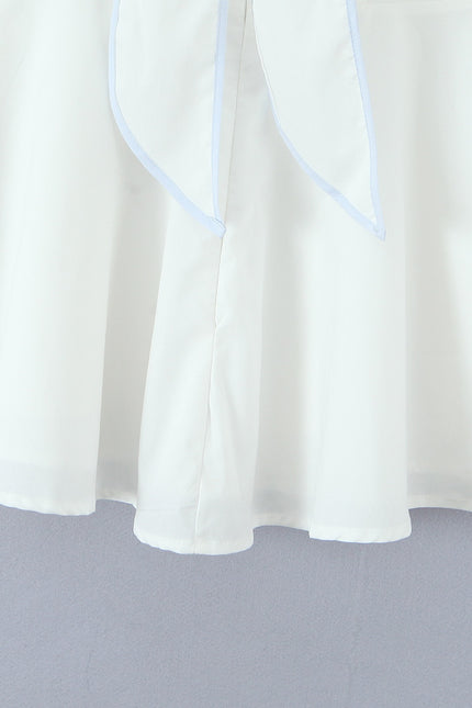 Back Hollow Out White Color Sleeveless Causal Fashion Summer Mini Cotton Halter Dress for Women