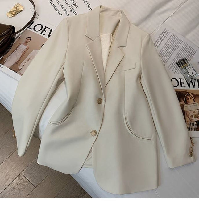 Women's Autumn Blazer Spring New Western Style Fashion Suit Jacket Female Long Sleeve Slimming Button up Suit