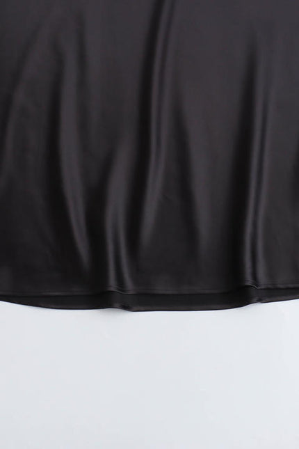 9 Colorway Solid Color Sleeveless Pleated Silky Casual Fashion Summer Dress for Women