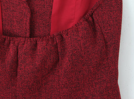 Back Hollow Out Red Color Buttons up Sleeveless Casual Fashion Women's Halter Tank Top