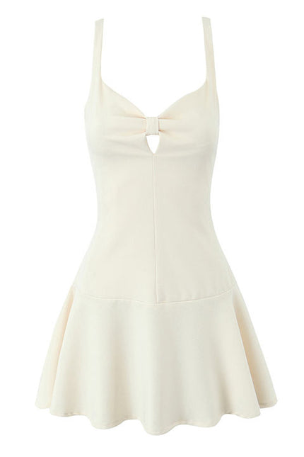2 Colorway Shoulder Strap Solid Color Front Hollow Out Casual Fashion Mini slip Dress for Women