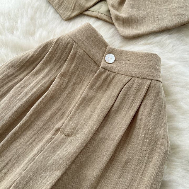 Women Tank Top 2 Piece Suit Summer Cotton Linen Two Piece Women's Set Outfits