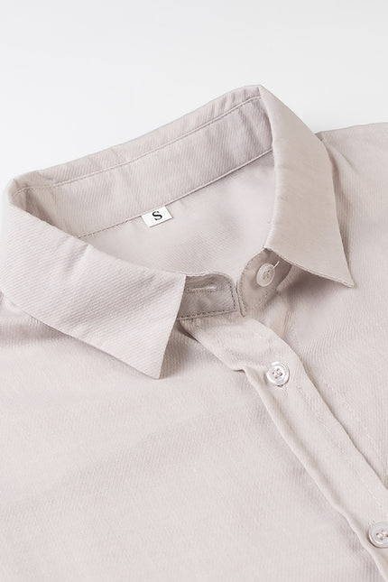 3 Colorway Solid Color Long Sleeve Buttons up Turn Down Collar Casual Fashion Tops Blouse for Women