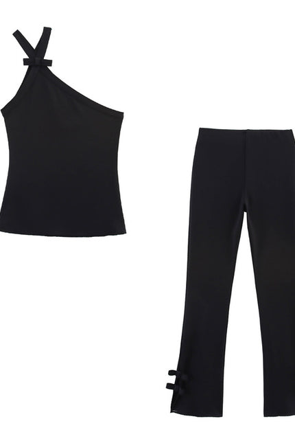 Asymmetrical Design Black Color Hot Sale Casual Fashion Women's tank Tops