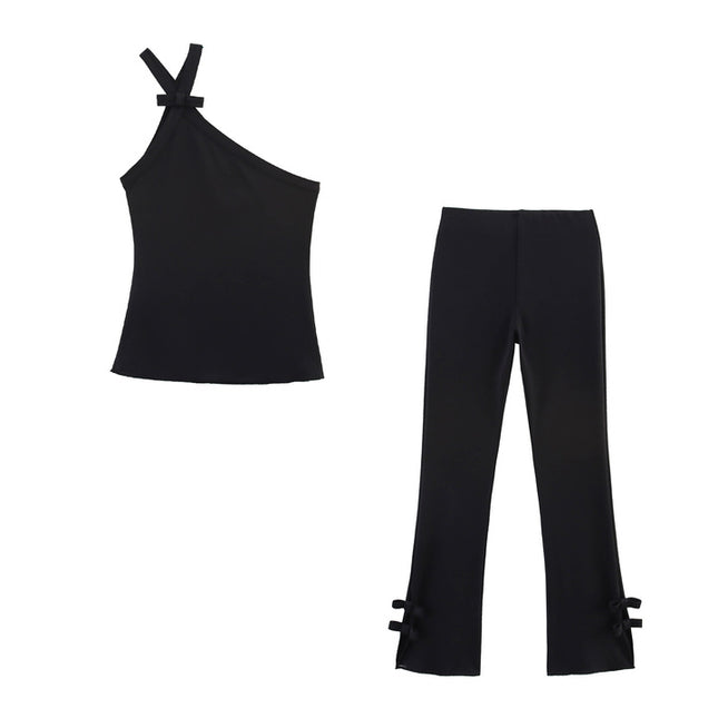 Asymmetrical Design Black Color Hot Sale Casual Fashion Women's tank Tops