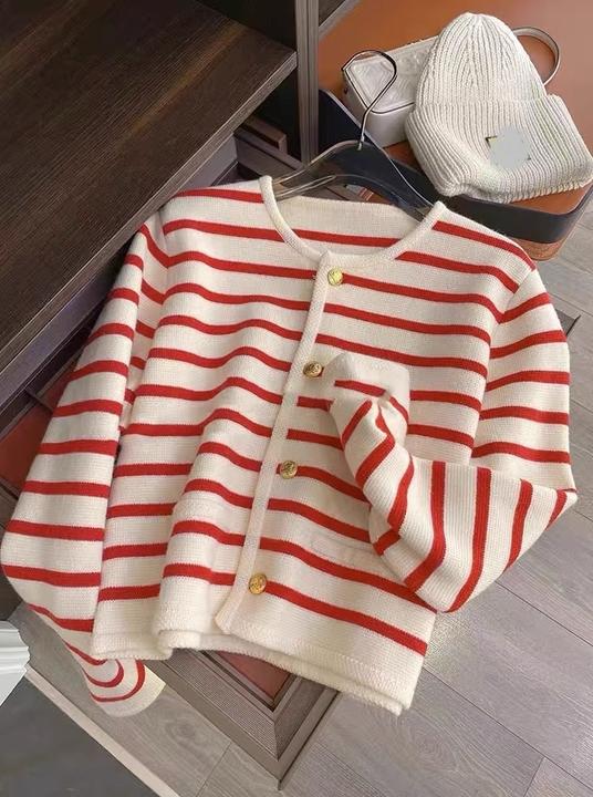 Cardigan for Women Single Breasted Crewneck Shirt Sweater Knit Cardigan