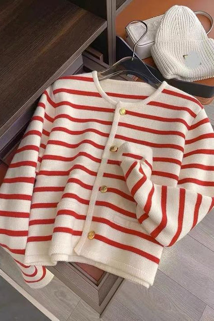Cardigan for Women Single Breasted Crewneck Shirt Sweater Knit Cardigan