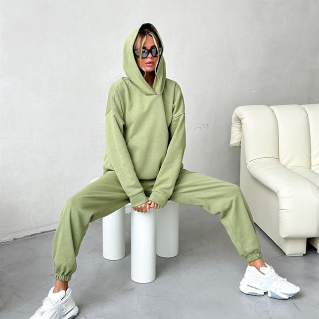 PASUXI OEM Custom Women Tracksuit Set Autumn New Solid Color Casual Pullover Hoodies and Sports Jogger Pants Sets