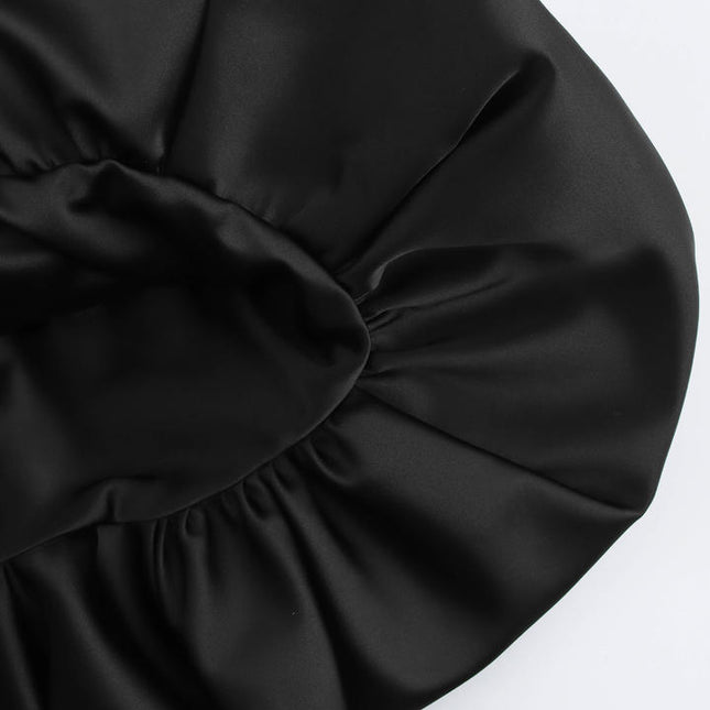 Askısız siyah renk kolsuz fermuar Fly Casual moda mütevazı bluz kadınlar için Tops