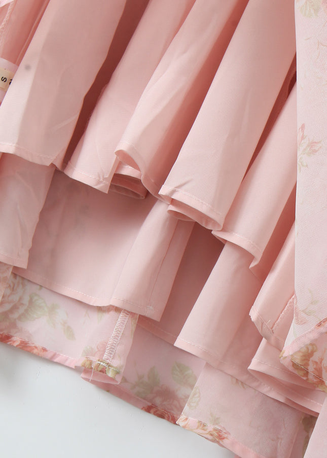 Floral Print Back Hollow Out pink Color Sleeveless Casual Fashion Summer Long Halter Dress for Women