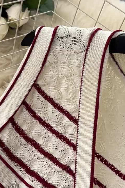 2025 Summer Striped Midi Dress Women Sleeveless Empire Dress