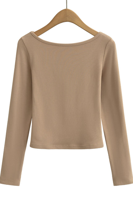 6 Colorway Crew Neck Solid Color Long Sleeve Casual Fashion Women t Shirt
