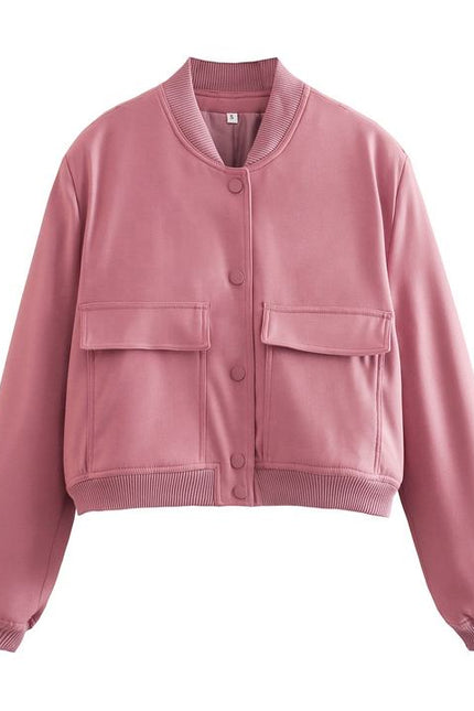 11 Colors Spring Fall Fashion New Collar Big Pockets Women'S Jacket Coat