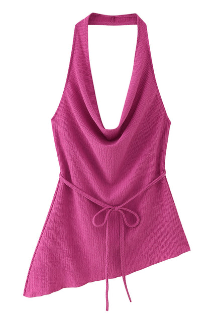 3 Colorway Back Hollow Out Solid Color Sleeveless Casual Fashion Women's Halter tank Top