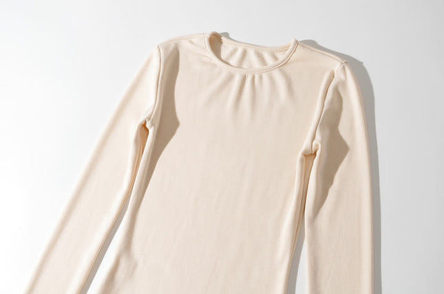 4 Colorway Cuello redondo Color sólido Manga larga Punto Casual Moda Modest Mujeres Mono de una pieza