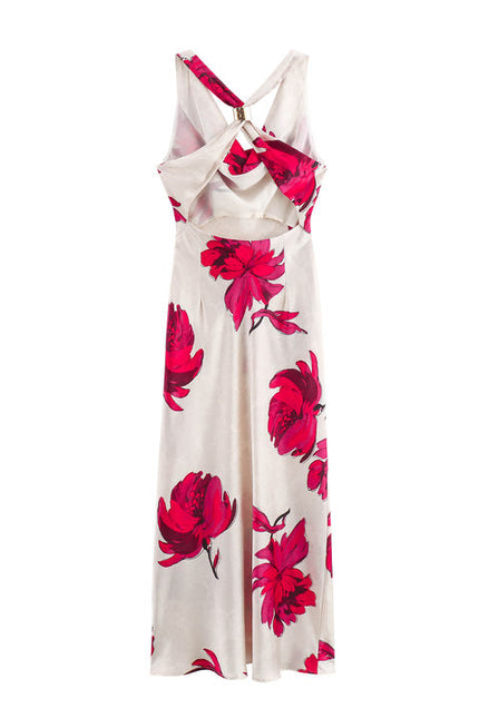 Floral Print Multi Color Shoulder Strap Sleeveless Casual Fashion Summer Dress for Women