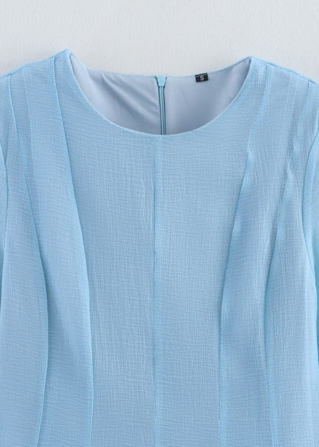 3 Colorway Crew Neck Long Sleeve Solid Color Hot Sale Casual Fashion Mini Dress for Women