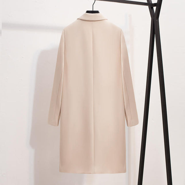 Coat Long Unique Women Fashion and Casual Versatile Double Breasted Button Long Loose Coat