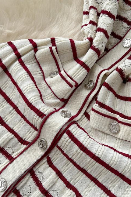 2025 Summer Striped Midi Dress Women Sleeveless Empire Dress