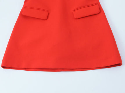 Strapless Red Color Zipper Fly Hot Sale Casual Fashion Mini Dress for Women