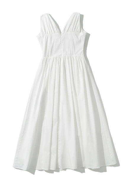 5 Colorway v Neck Front Lace up Sleeveless Hot Sale Casual Fashion Long Dress for Women