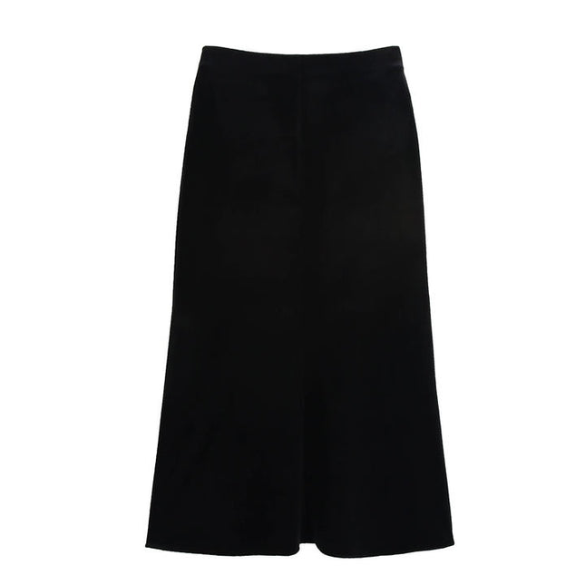 Zipper Fly Black Color Hot Sale Casual Fashion Long Skirt for Women