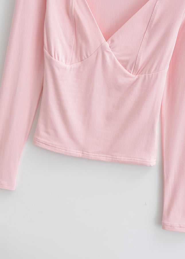 4 Colorway square Collar Long Sleeve Solid Color Casual Fashion Women t Shirt