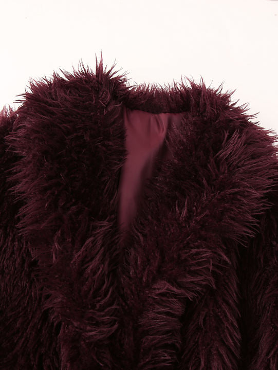 V Neck Burgundy Color Long Sleeve Causal Fashion Jacket for Women