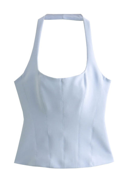 4 Colorway Back Hollow Out Solid Color Hot Sale Casual Fashion Halter tank Tops for Women