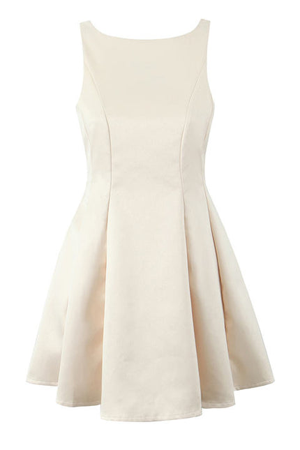2 Colorway Back Hollow Out Crew Neck Sleeveless Solid Color Causal Fashion Summer Mini Dress for Women