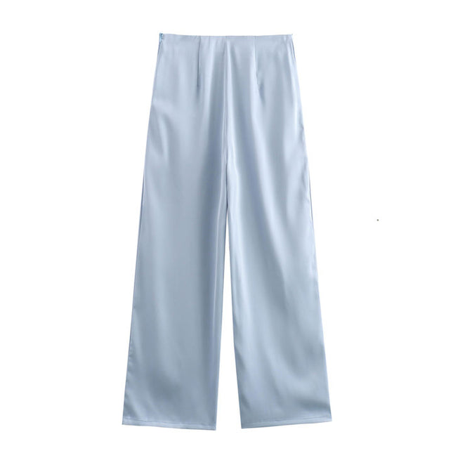 Front Bow Tie Spaghetti Strap Crop tank Top Solid Color Long Pants Women Casual 2 Piece Set