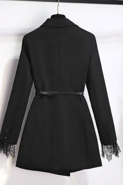 New Women's High-end Fashion Suit Jacket Dress Waist Cinching Show Slimming Temperament Suit Small Black Skirt