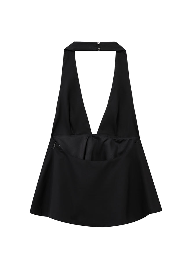2 Colorway Back Hollow Out Front Lace up Casual Fashion Women's Halter Tank Top