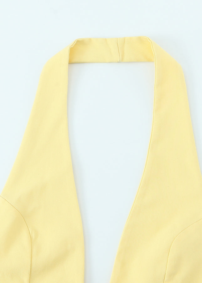 3 Colorway Solid Color Back Hollow Out Hot Sale Casual Fashion Halter tank Tops for Women