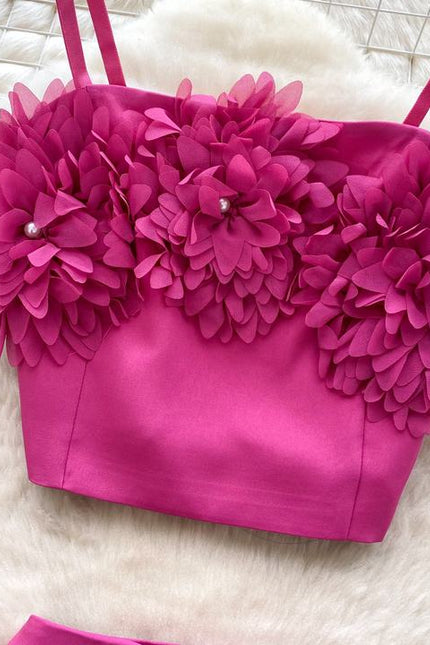 Holiday Style Set for Women's Summer Wear New Top and High Waist Skirt Fashionable Two Piece Set