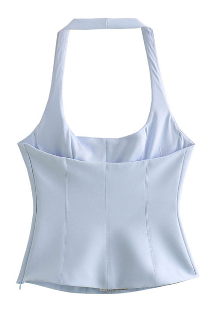 4 Colorway Back Hollow Out Solid Color Hot Sale Casual Fashion Halter tank Tops for Women