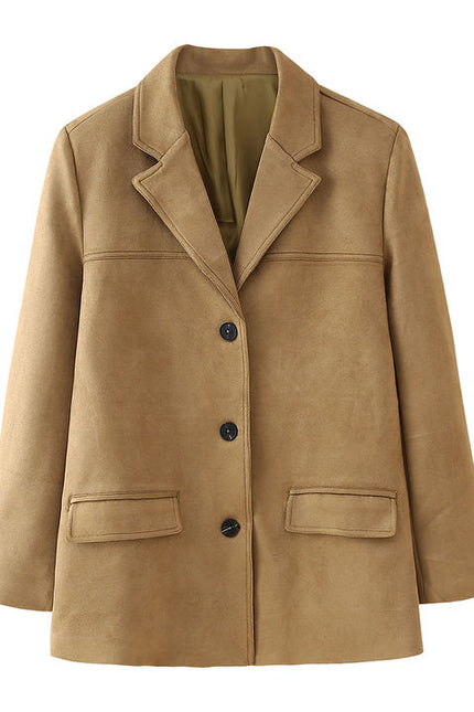 2 Colorway Single Breasted Long Sleeve Solid Color Notched Collar Casual Fashion blazer Jacket for Women