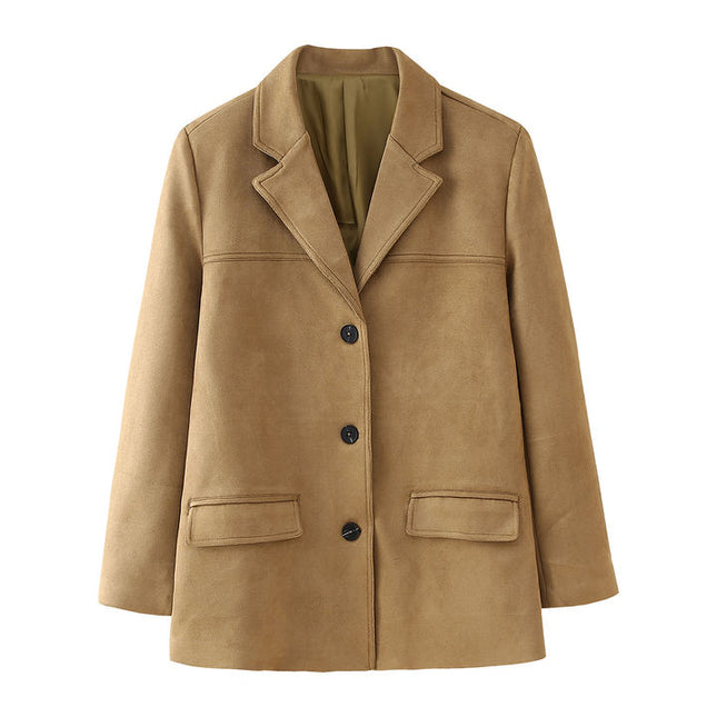 2 Colorway Single Breasted Long Sleeve Solid Color Notched Collar Casual Fashion blazer Jacket for Women