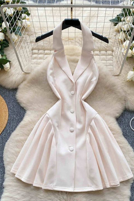 Sexy Ladies Sleeveless V Neck Backless Mini Dress Women