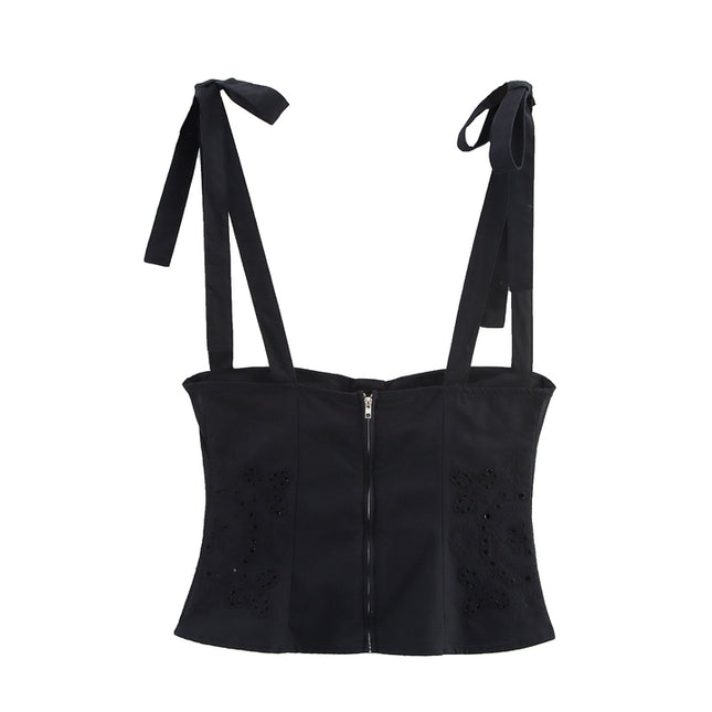 Black Color Shoulder Strap Hot Sale Casual Fashion Women's tank Top